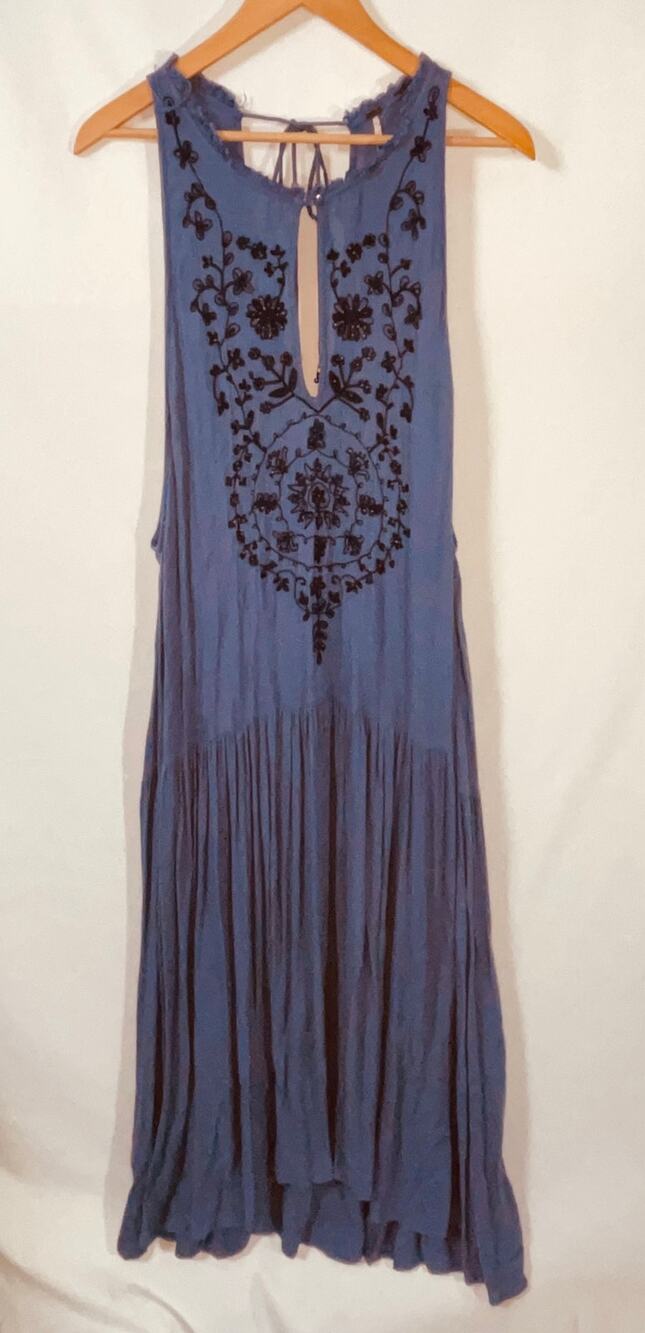 Free People "In the Flowers" Embroidered Maxi Dress - Women's Size L